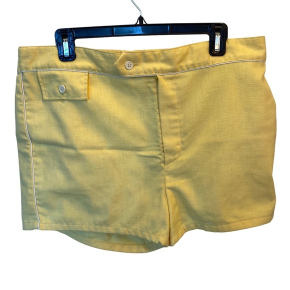 Jantzen Other - Vintage Jantzen Mens Yellow White Swim Trunks Lined Shorts 38 Linen Beach Pool